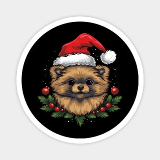 Pomeranian Christmas Magnet